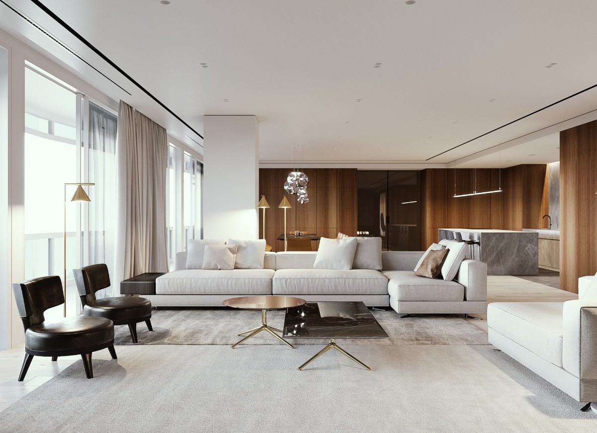 极简时尚的客厅设计 轻松无压力的智能现代生活空间